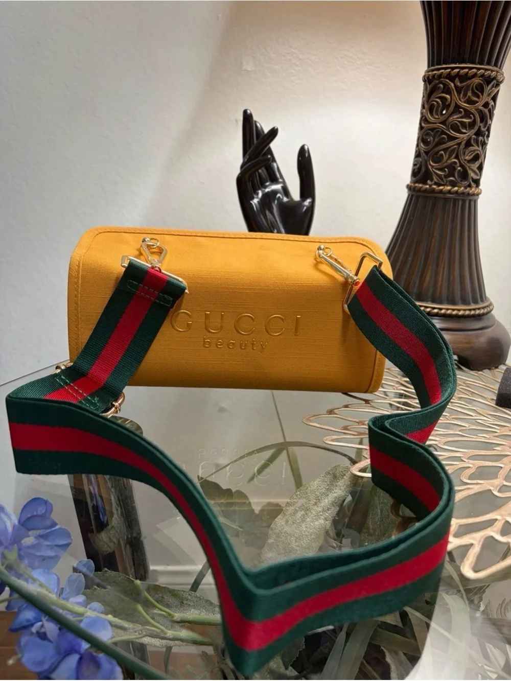 Gucci mustards yellow cylinder from beauty collection.